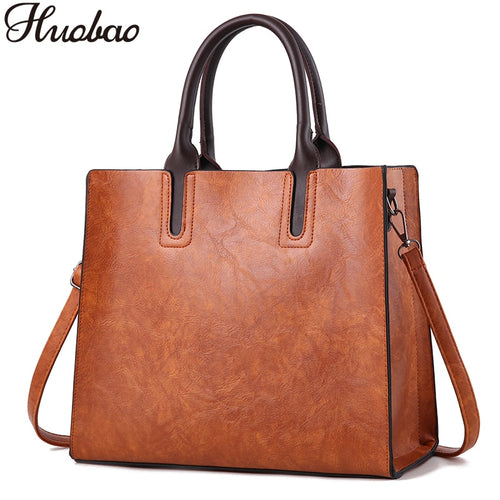 2018 Women Bag PU Leather Handbags Ladies Large Hand Bags Female Square Shoulder Messenger Bag Women Vintage Tote Bag Sac A Main