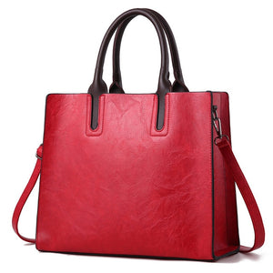 2018 Women Bag PU Leather Handbags Ladies Large Hand Bags Female Square Shoulder Messenger Bag Women Vintage Tote Bag Sac A Main