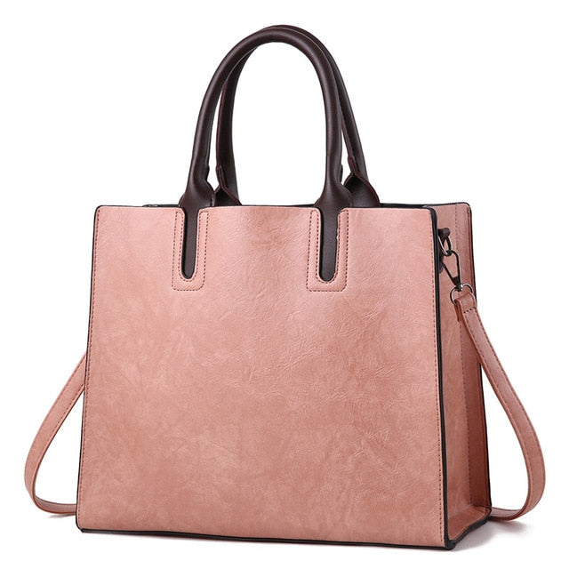 2018 Women Bag PU Leather Handbags Ladies Large Hand Bags Female Square Shoulder Messenger Bag Women Vintage Tote Bag Sac A Main